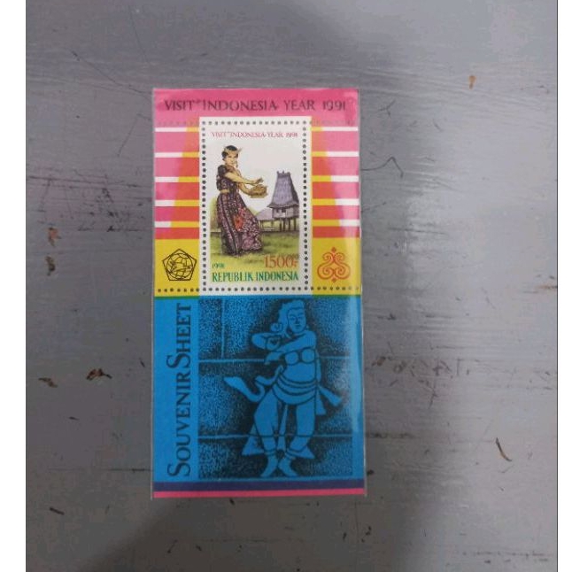 Souvenir Sheet Prangko Perangko Indonesia Seri Visit Indonesia Year 1991