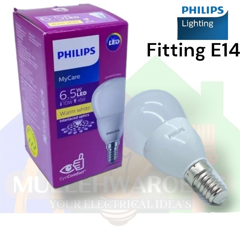 PHILIPS LED BULB 6,5 WATT E14 LAMPU HIAS KAKI KECIL