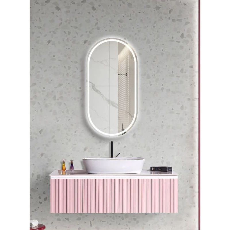 Touch Screen Kaca Cermin Led Aesthetic Wastafel Kamar Mandi