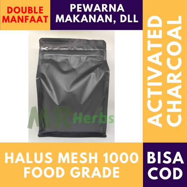 

ACTIVATED BLACK CHARCOAL MESH 1000 ARANG AKTIF PEWARNA MAKANAN ALAMI ISI 500GR BY MR HERBS FOOD GRADE / bubuk arang bambu untuk makanan / bubuk charcoal untuk makanan / bubuk arang bambu makanan / arang bambu utk pewarna makanan / arang aktif