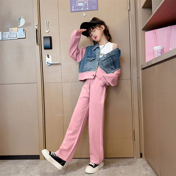 [JEWELS KIDS] COSTA JACKET KULOT SET/SETELAN OVERSIZED JAKET JEANS ANAK TANGGUNG IMPORT/ BAJU FASHIO