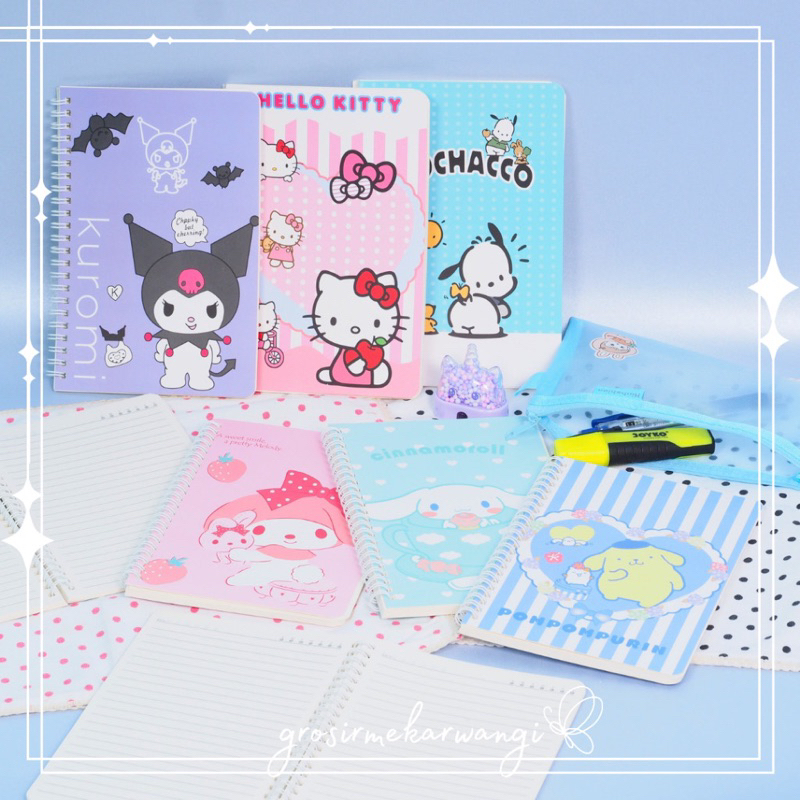 

#3 MOTIF BISA PILIH - NOTEBOOK A5 KARAKTER HEWAN SANRIO LUCU BUKU CATATAN BESAR SPIRAL BERGARIS KETAS TEBAL MOTIF KAWAII GAYA REMAJA CEWEK KOREA VIRAL MURAH COD HELLO KITTY POMPOMPURIN KUROMI CINNAMOROLL MY MELODY POCHACCO ELEGAN MEWAH FANCY AESTHETIC