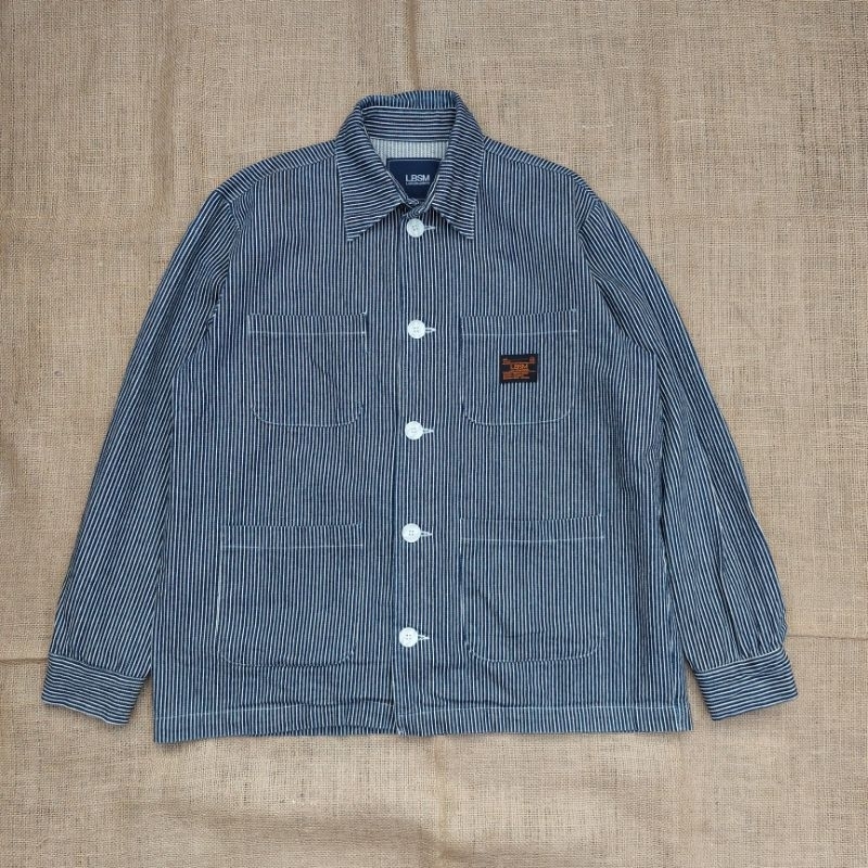 LBSM Jaket Vintage Hickory Chore Jacket Classic Casual Retro Rugged Style