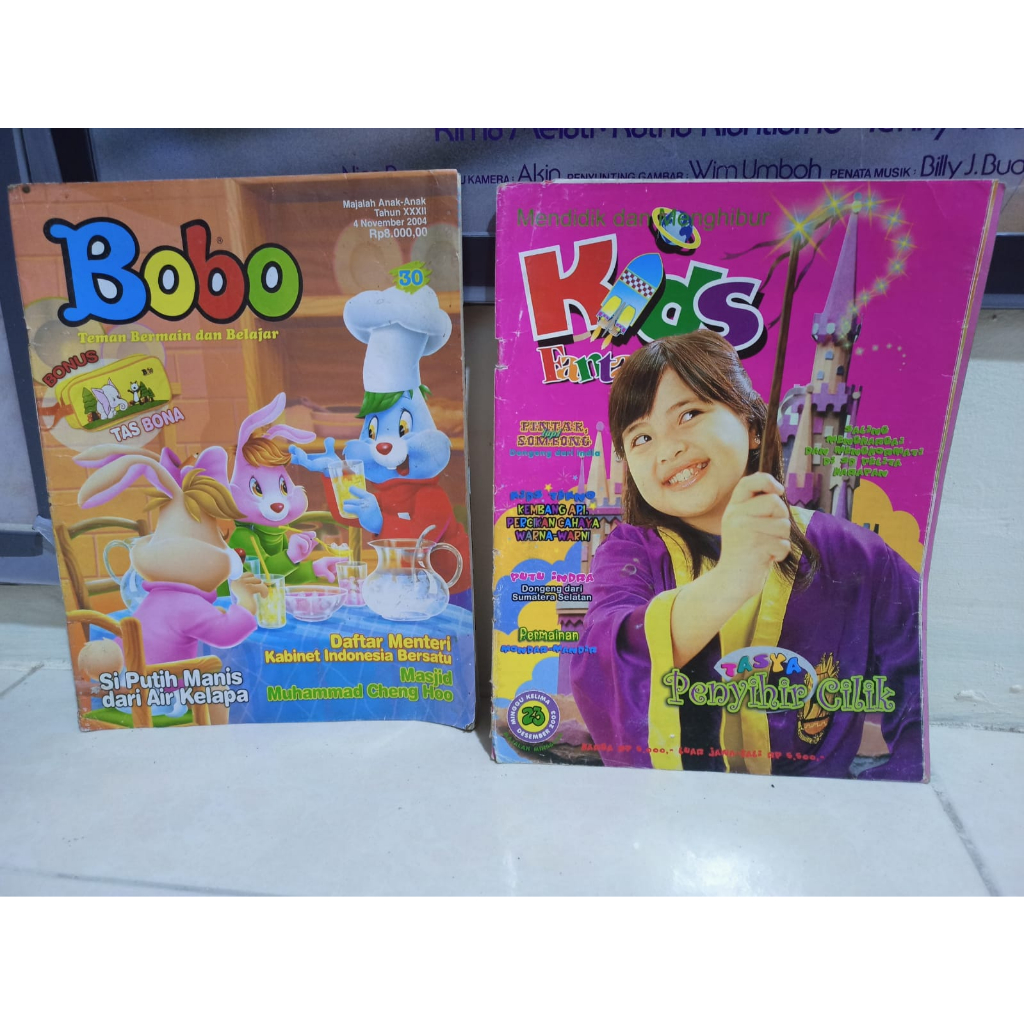 2 majalah Bobo tahun 2004 dan kids tasya 2003 H07-04