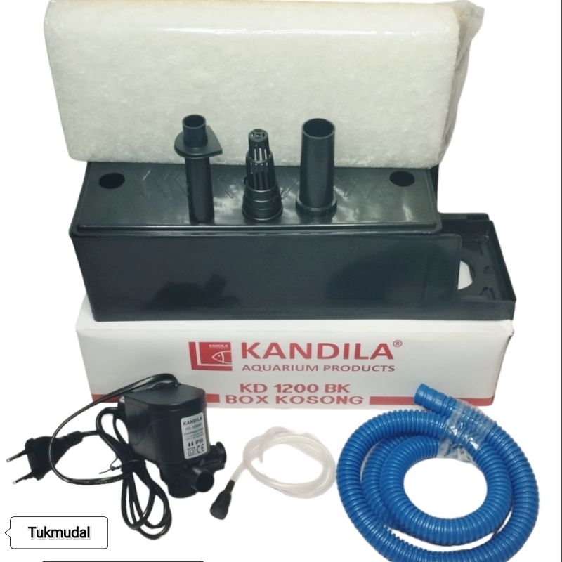 Box Filter Aquarium Lengkap Kandila KD1200BK + Pompa & Selang – Siap Pakai