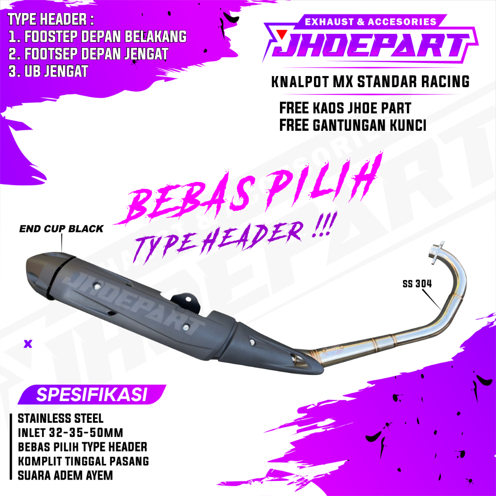 Knalpot Standar Racing MX King MX NEW MX OLD Original Jhoemuffler