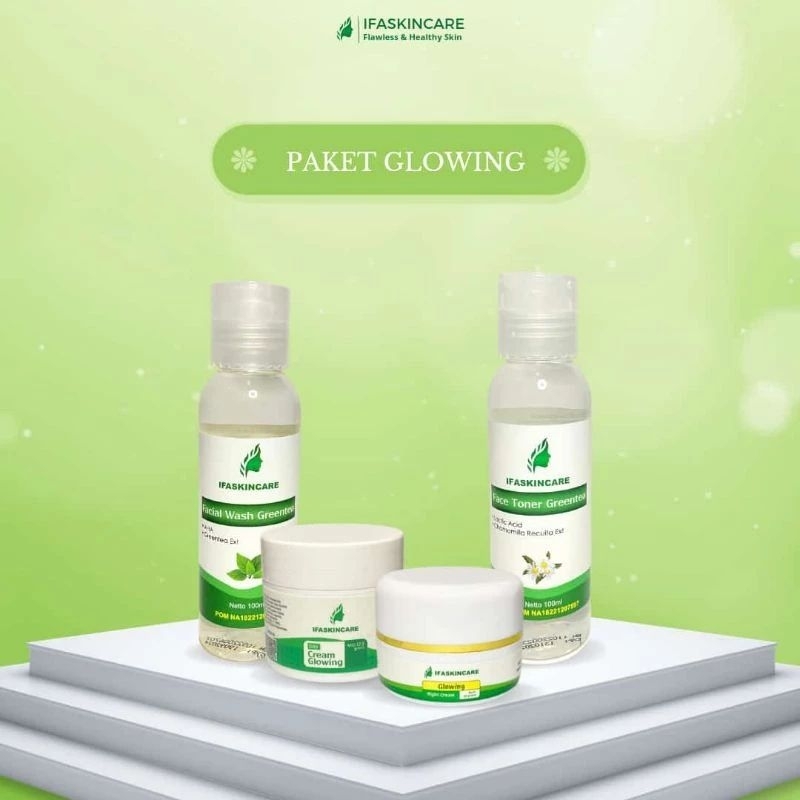 Cream pemutih glowing ifskincare | paket krim pencerah wajah | penghilang flek hitam bersih tanpa no