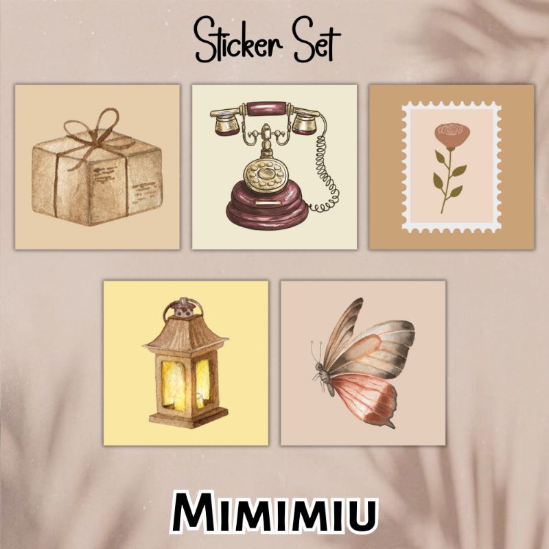 

[Mimimiu] sticker set vintage retro 3x3cm