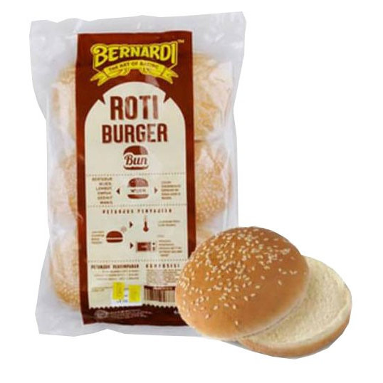 

Bernardi Roti Burger 6pcs 20pcs Bun Mini and Regular Polos Tanpa Wijen dan Wijen 400gram