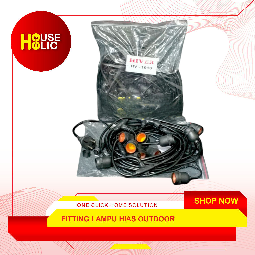Kabel Fitting Lampu Cafe Gantung Hias Dekorasi 10m Outdoor 10 Meter