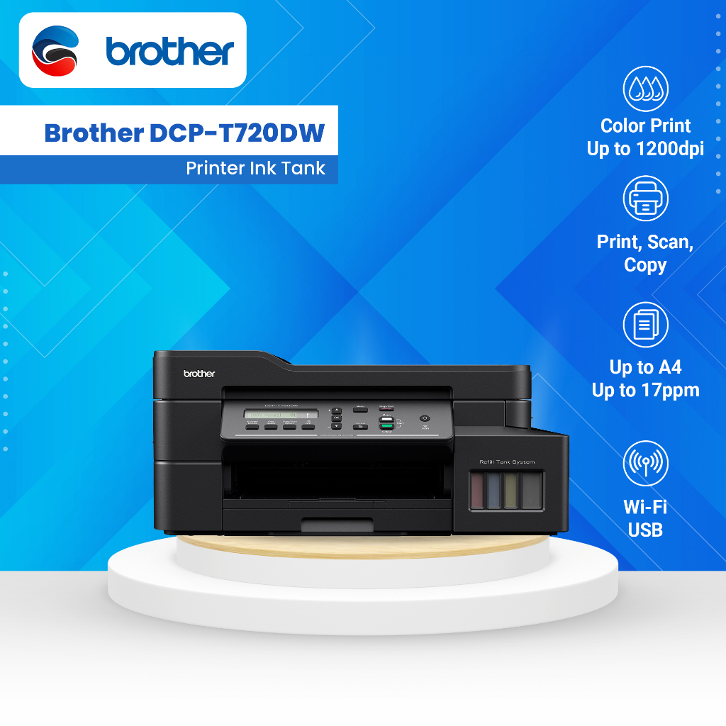 

BROTHER Printer Inkjet InkTank Multifunction DCP T720DW T 720DW T720 DW All In One Print Scan Copy Wireless Wifi Duplex ADF