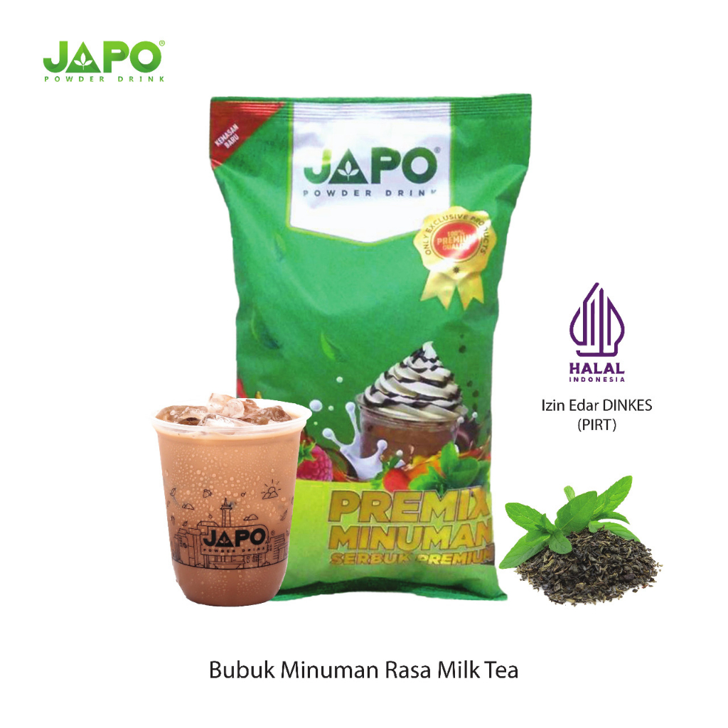 

BUBUK MINUMAN INSTAN RASA MILK TEA MERK JAPO1 Kg PREMIUM POWDER DRINK MILKTEA | ES TEH ANEKA RASA