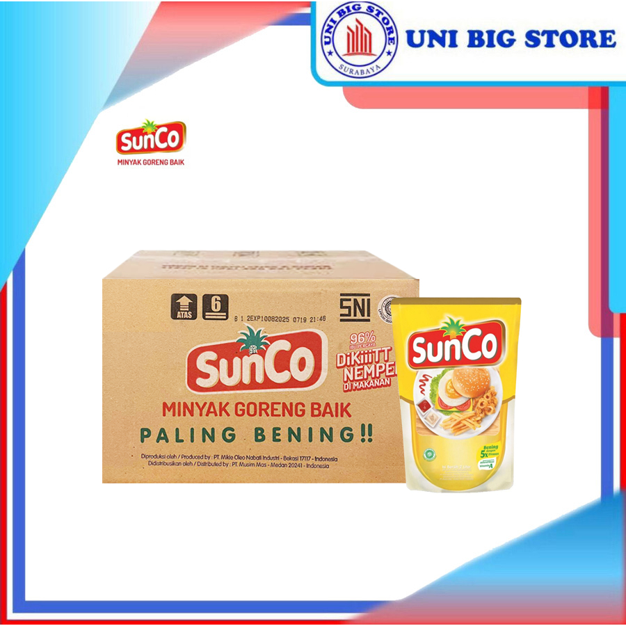 

Minyak Goreng Sunco 2 Liter Pouch Refill x 6 pcs DUS Fried Oil