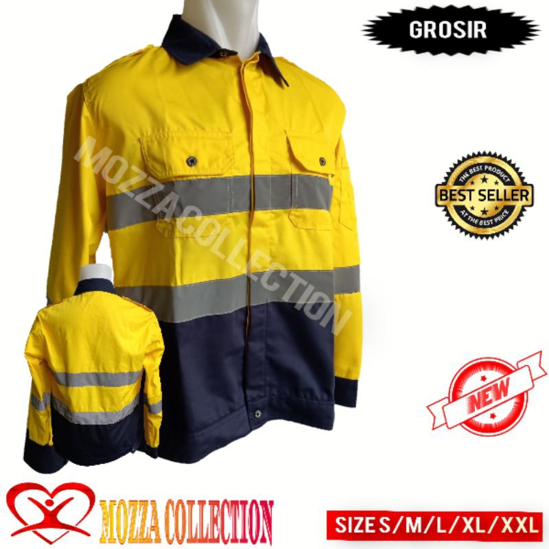BAJU SERAGAM SAFETY RETSLETING KOMBINASI-BAJU SAFETY ATASAN-WEARPACK SAFETY FREE K3 BENDERA