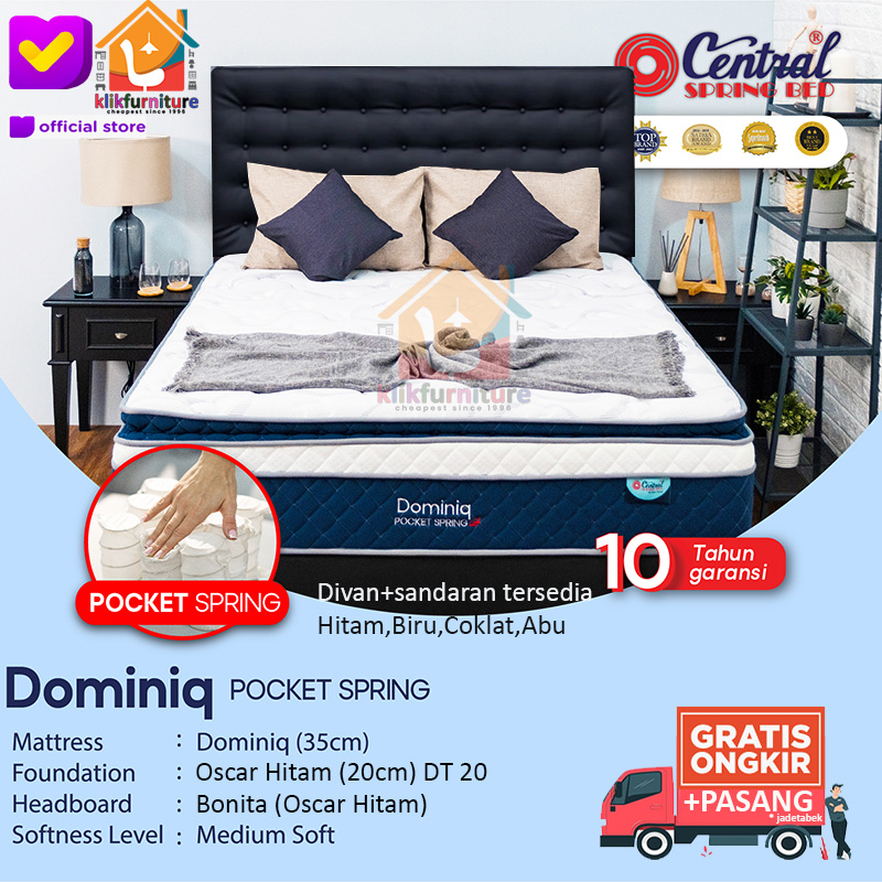 Springbed Central DOMINIQ POCKET Spring Sandaran Bonita
