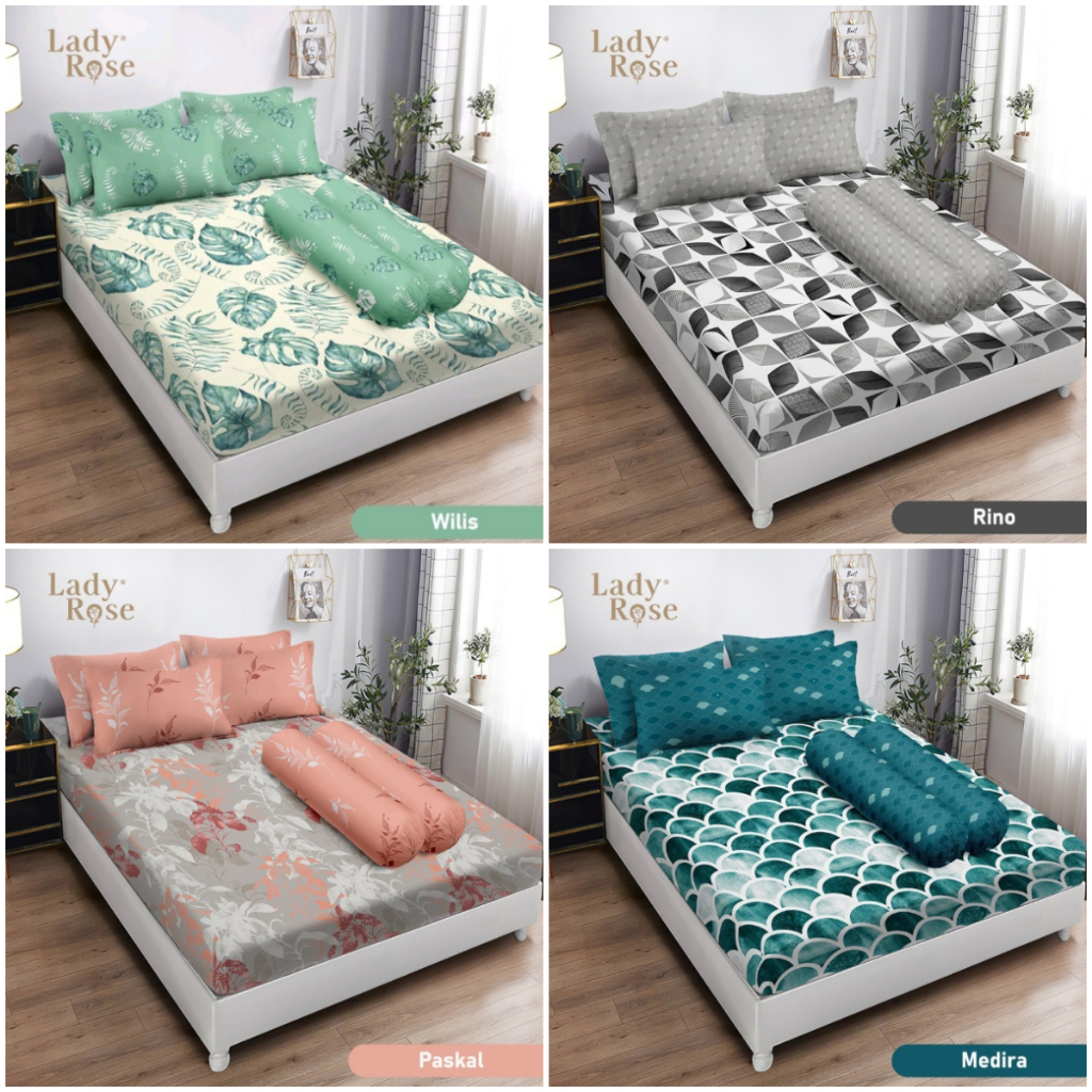 Sprei Lady Rose Size 180 x 200 ( 6 kaki ) Motif Polos Minimalis 3