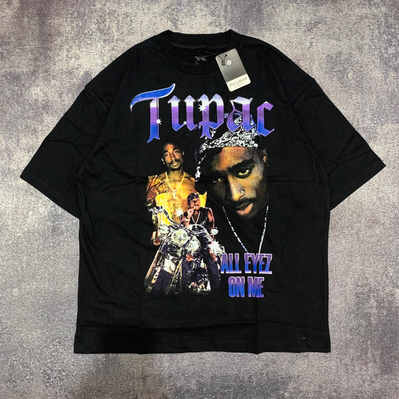 Baju Kaos Pull&Bear Oversize TUPAC All Eyes On Me - T Shirt Band Vintage TUPAC Oversize Kaos Band Ka