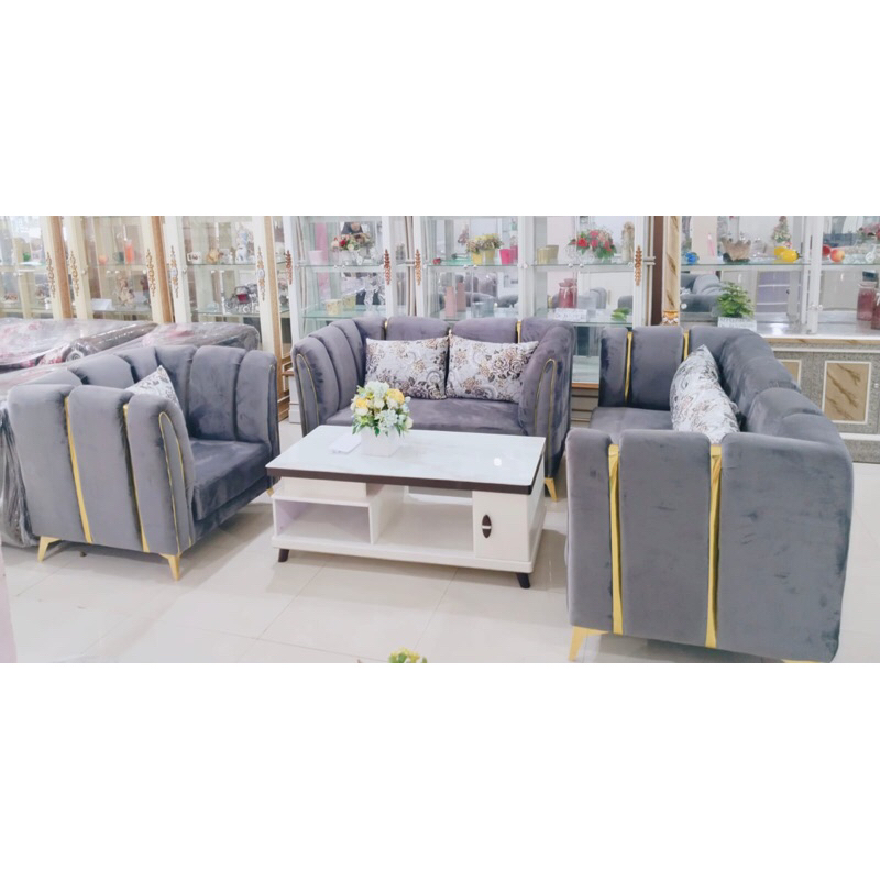 sofa bludru abu list gold 321