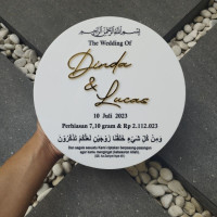 

Acrylic / Akrilik Papan Nama (2mm) Warna Request + Alas (Diameter 18cm)