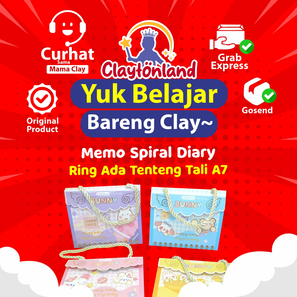 

Memo Spiral Diary Ring Ada Tenteng Tali A7 / Notes Spiral / Memo Spiral Tali Bunny A7