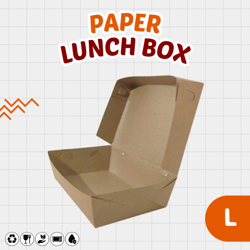 LUNCH BOX L PAPER KRAFT BISA CUSTOM | tokobahankuemurah