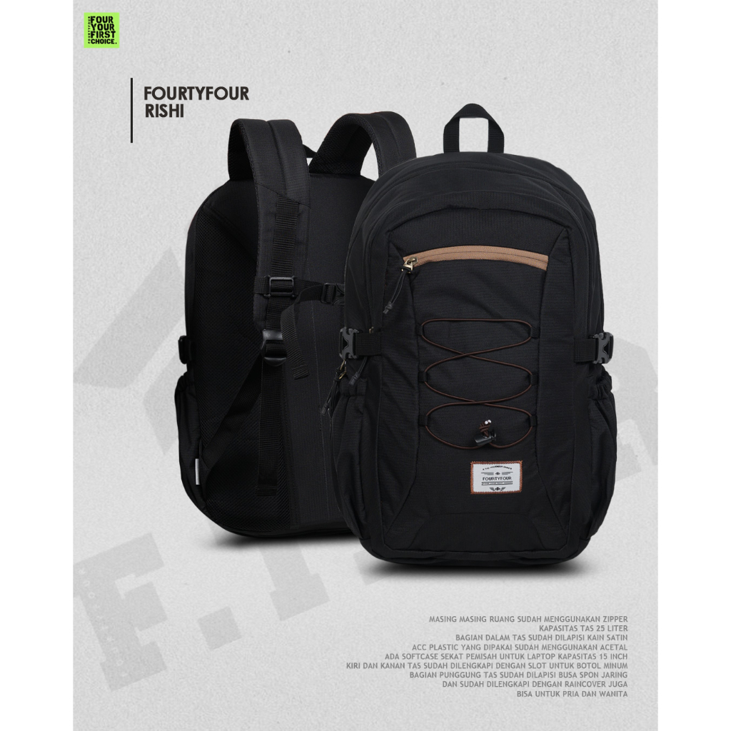 Tas Backpack Pria FOURTYFOUR RISHI - Tas Ransel Casual Pria Premium