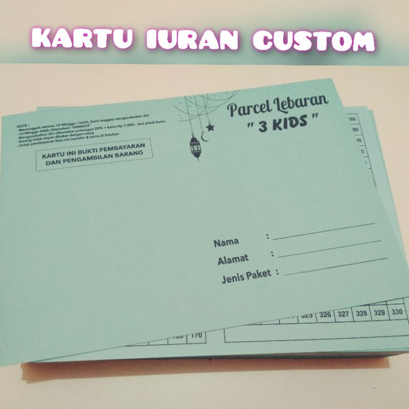 

kartu iuran, arisan, spp Free desain