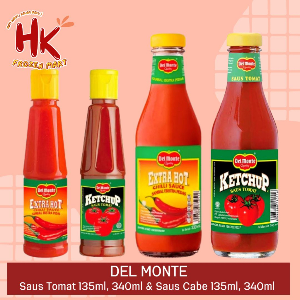 

DEL MONTE Extra Hot Tomat 135 340 delmonte saos cabe ketchup saus sambal pedas pouch HK frozen Mart