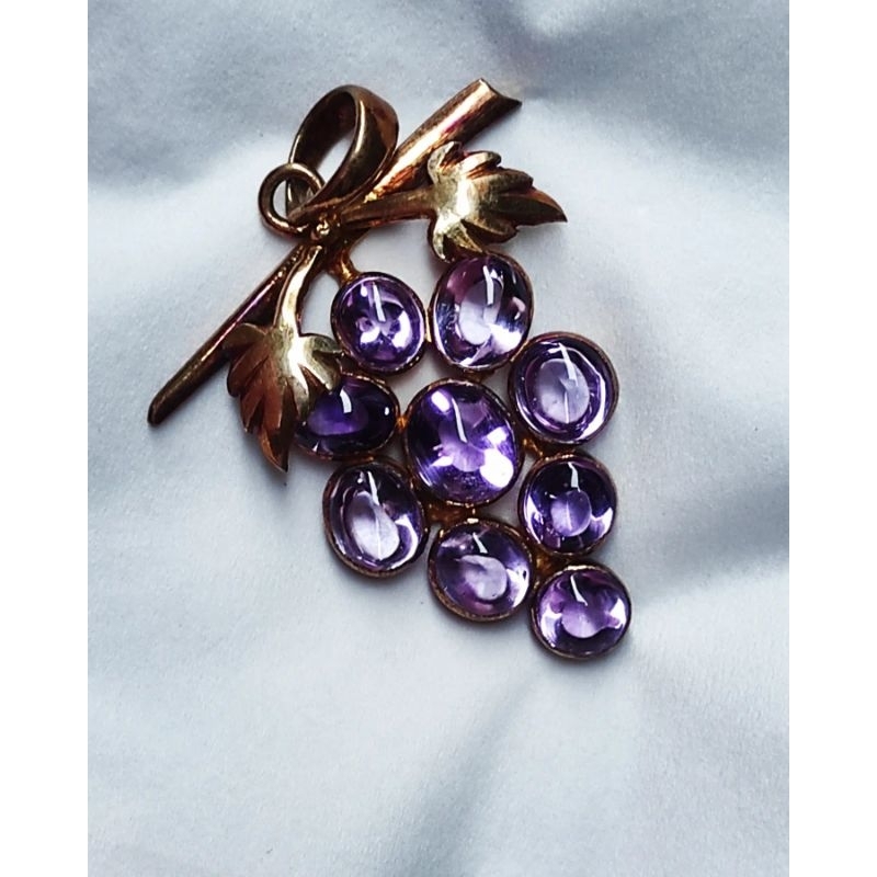 LIONTIN KECUBUNG UNGU BORNEO KALIMANTAN, LIONTIN PERAK BATU KECUBUNG