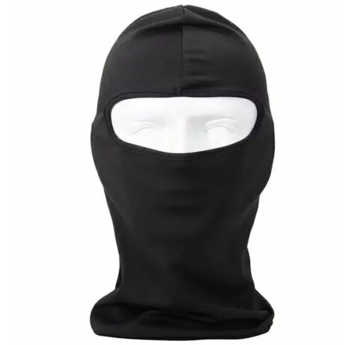 Masker Full Face Spandex Motor Helm Balaclava Ninja Polos Mask Hitam