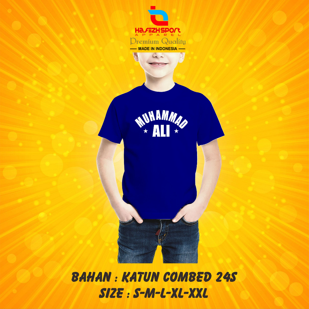 KAOS BAJU ANAK MUHAMMAD ALI PETINJU LEGENDARIS PREMIUM