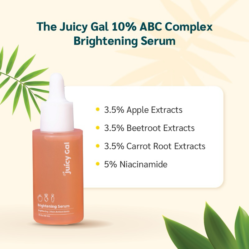 The Juicy Gal 10% ABC Brightening Acne Serum ORIGINAL HALAL - Untuk semua jenis kulit, Serum aman un