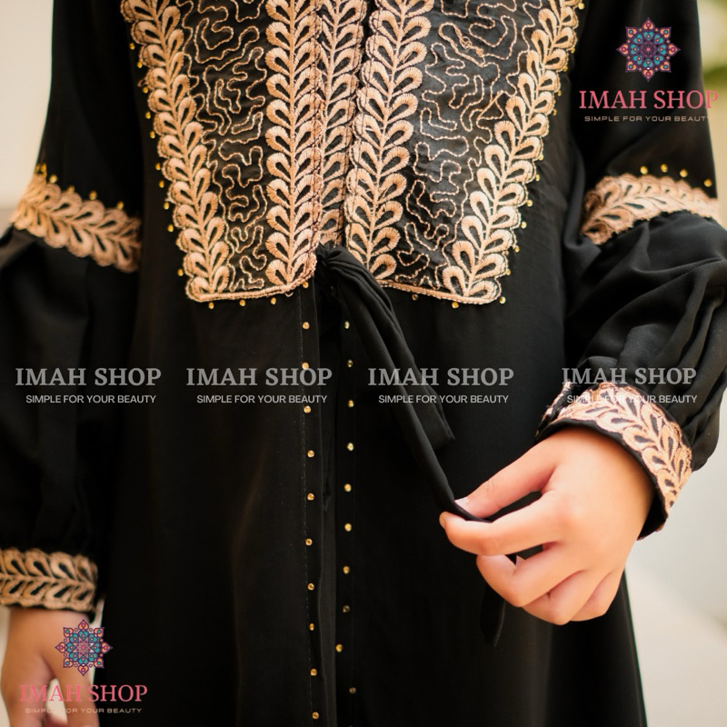 Abaya Gamis Anak Perempuan Dress Maxi Arab Saudi Bordir Zephy Turki Umroh Dubai Turkey Renda Impor 828 By Imah Shop