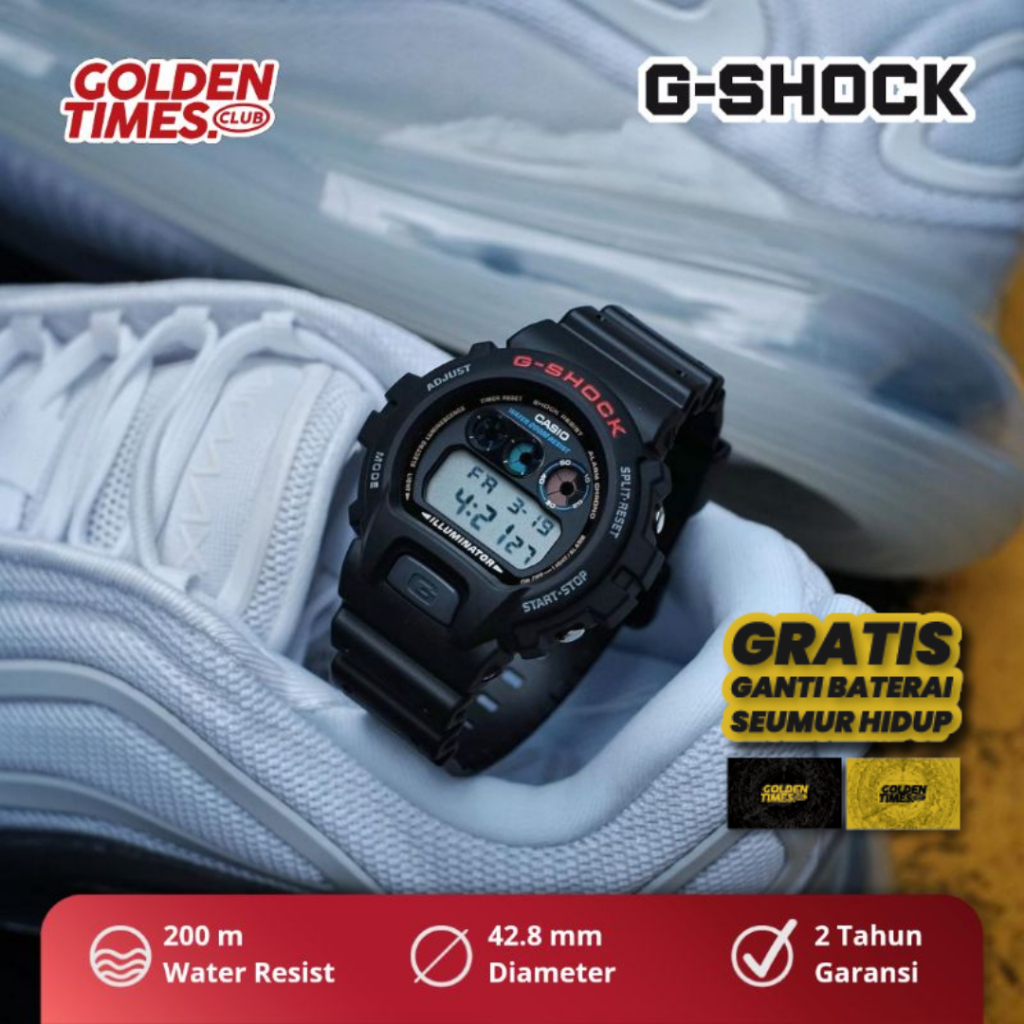 Jam Tangan G-Shock DW-6900-1VDR "Black" BNIB Fullset