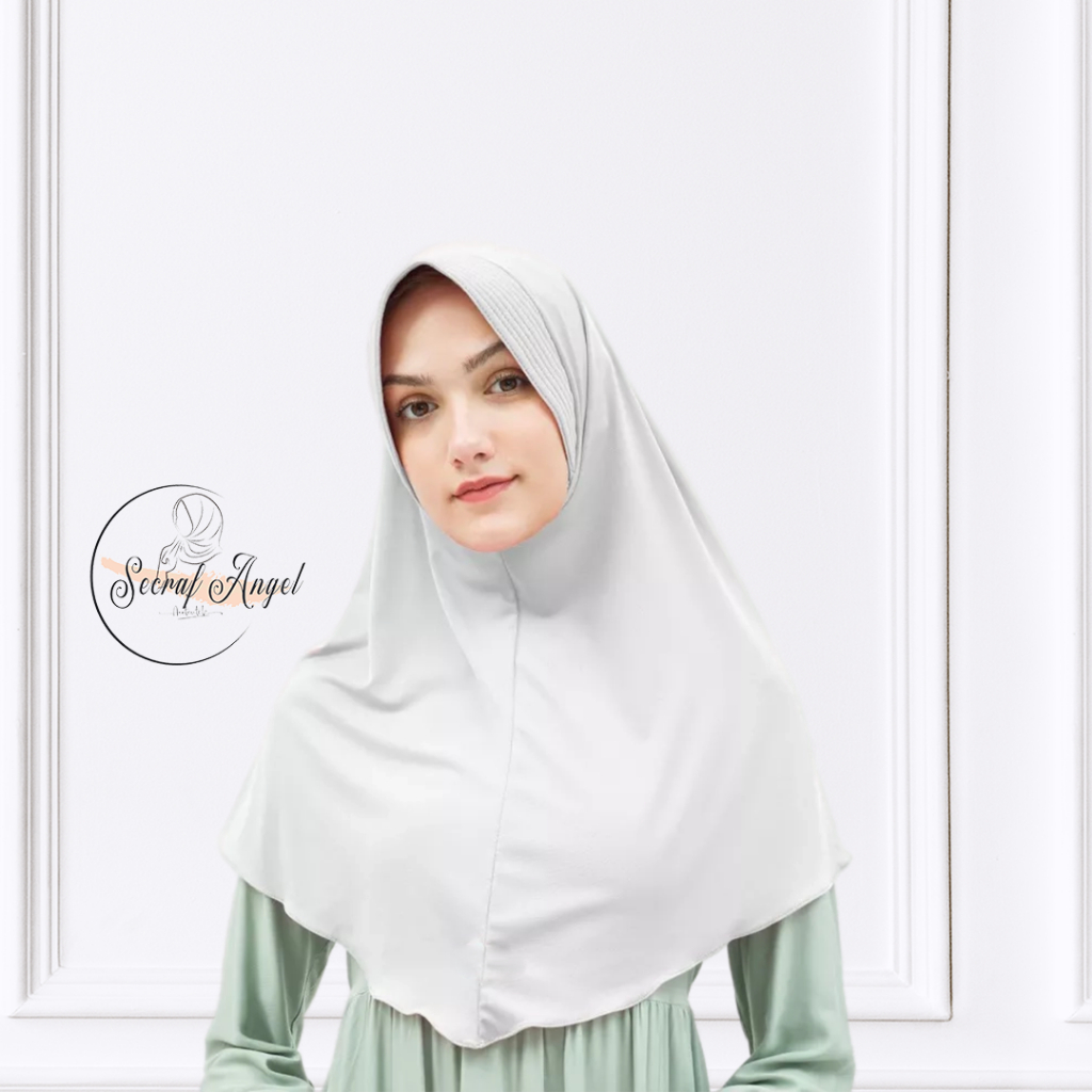 BERGO JERSEY WARNA PUTIH  GRADE A+ / HIJAB BERGO / KERUDUNG SEKOLAH / JILBAB SPORT / HIJAB INSTANT /