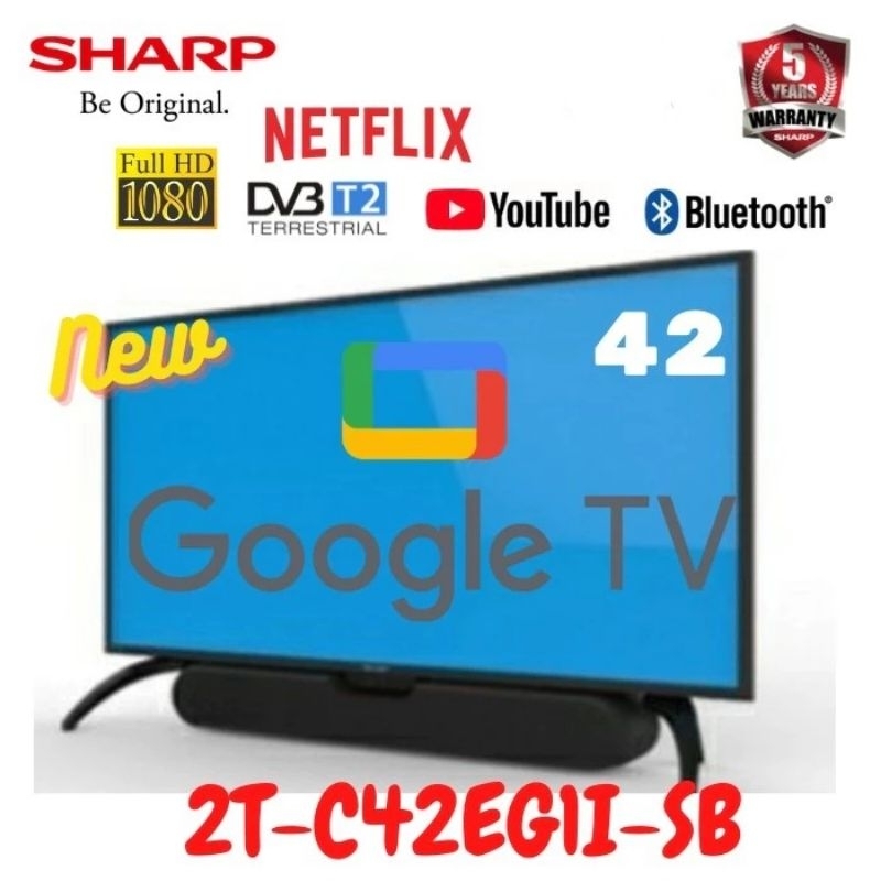 LED TV SHARP 42INCH GOOGLE TV Android TV + SOUNDBAR SYSTEM 2T-C42EG1I SB 2TC