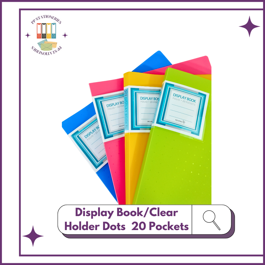 

Penpal Display Book / Clear Holder 20 Pockets Motif Dots Pastel (PL-822)