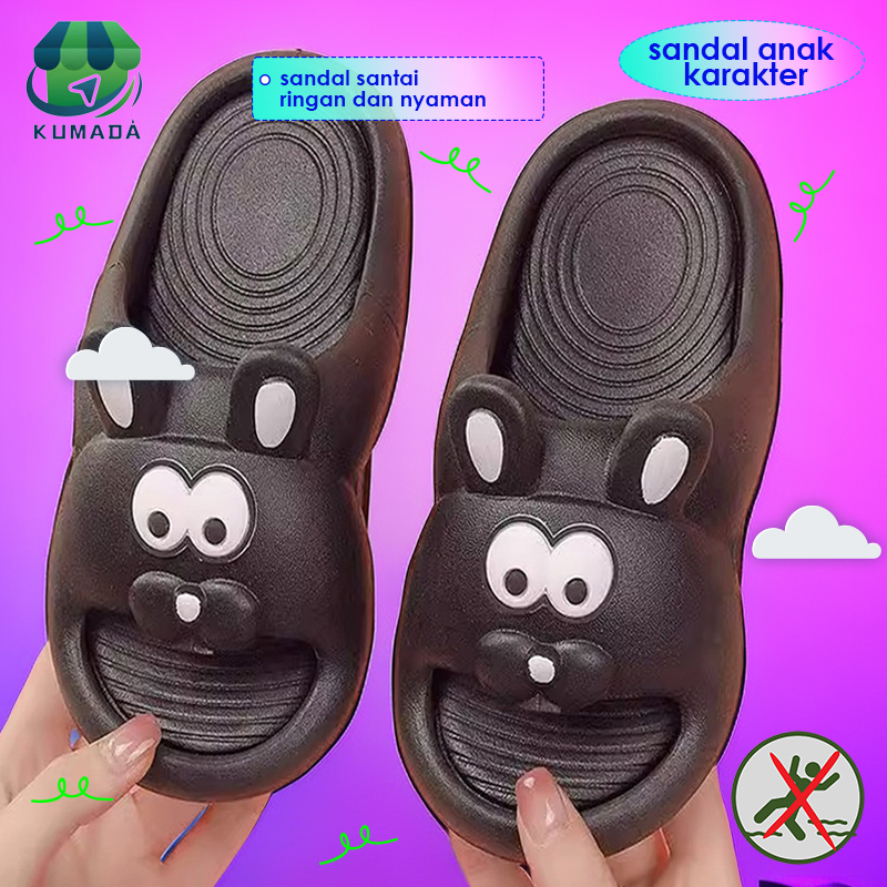Sandal anak Sandal anak perempuan perempuan import Sandal pola kelinci putih kecil yang lucu