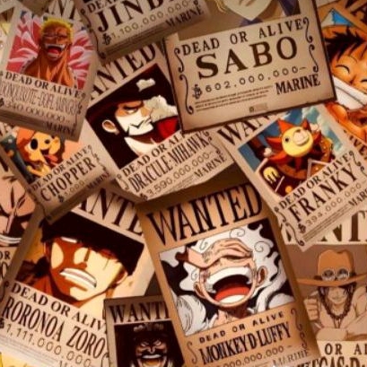 

Terlaris No. 1 Stiker WANTED one Piece ukuran kecil untuk hp laptop dan lain lain