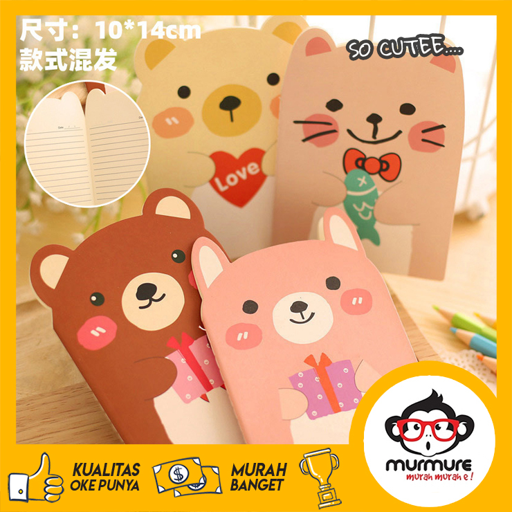 

MURMURE | BUKU TULIS KECIL KARTUN CUTE ANIMAL BERKUPING BUKU CATATAN MINI NOTEBOOK