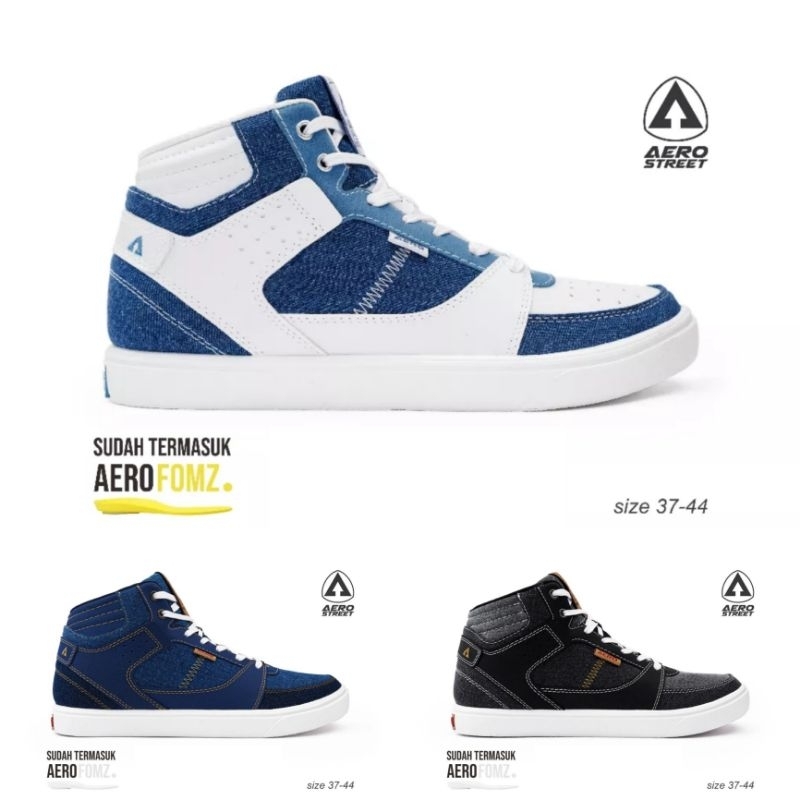 Aerostreet 37-44 Hoops Denim - Sepatu Sneakers Kasual Pria Wanita Original Limited Edition
