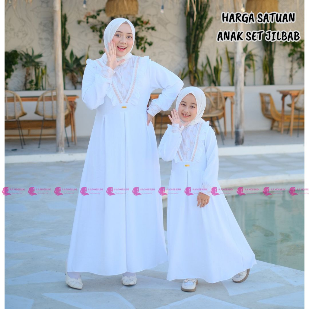 RAYANA DRESS COUPLE, IBU DAN ANAK SUSUN GAMIS COUPLE, GAMIS IBU DAN ANAK, gamis COUPLE renda mymila 