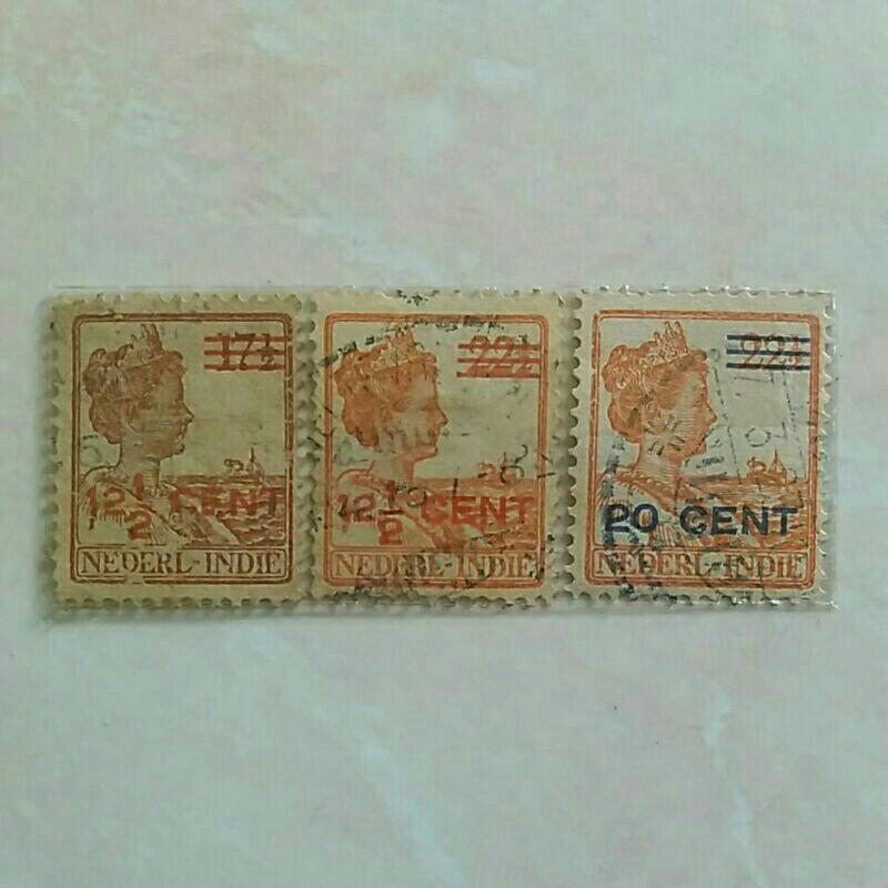 

(AD) Perangko Ned Indie 1921 - 1922 Cetak Tindih Nilai Baru Di atas Perangko Wilhelmina N-14 Set 3pcs Used (N-17)