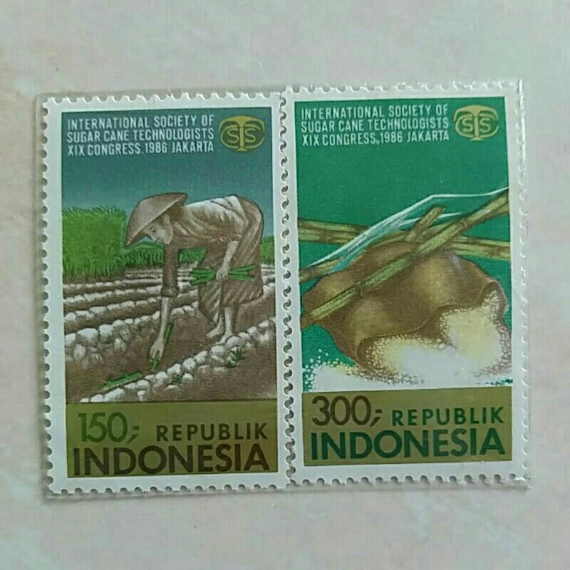 

(AB) Perangko Indonesia 1986 Kongres ISSCT Set Lengkap 2pcs Mint