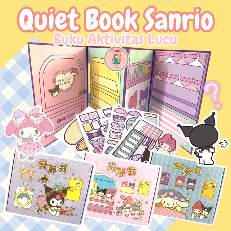 Quiet Book Sanrio DIY/Sanrio Quiet book Cinnamoroll Kuromi Melody Buku Diy Handmade Toys Paper Doll 