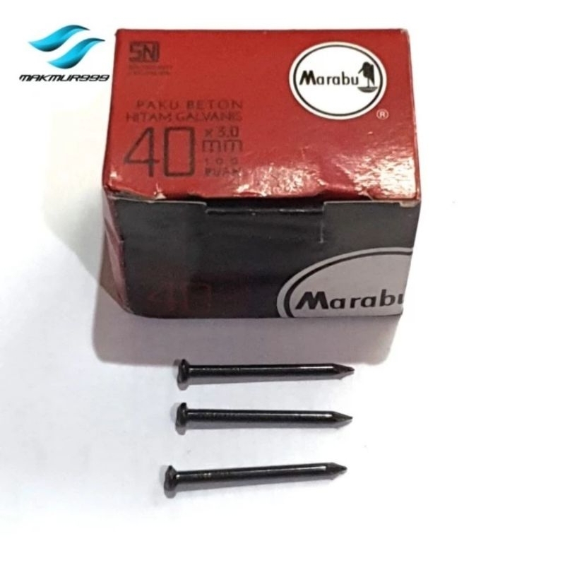 paku beton marabu 4cm per 1 pcs - paku beton hitam