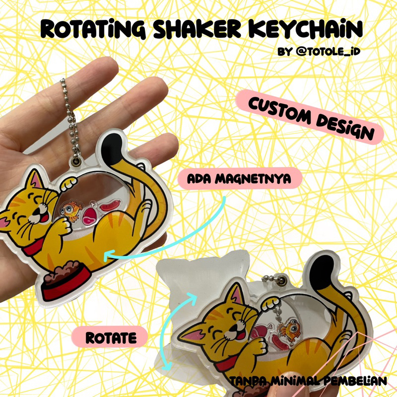 shaker magnet keychain / shaker keychain / rotating shaker by totole_id