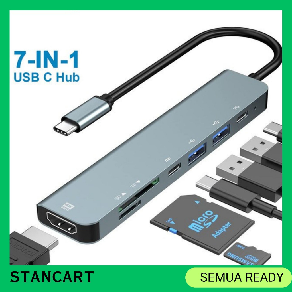 MOVIO Converter 7 in 1 Type C - USB Converter Type C HDMI USB SD Card