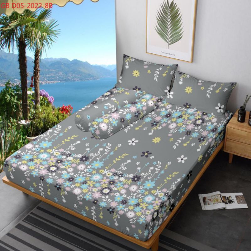 Sprei Motif Bunga Abu Abu Sprei Warna Dasar Abu Abu Sprei Motif Bunga Tabur Sprei Murah Sprei Cantik