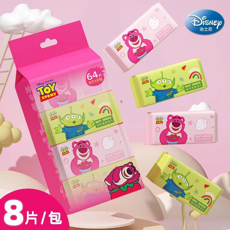 	 HM86 Tisu Basah Motif Lucu Tissue Basah Mini Tissue Karakter 1 Bungkus Isi 8 Pack Tisu Basah Travel Pack NON ALKOHOL	